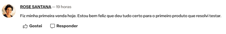 Depoimento da aluna Rose Santana sobre a primeira venda